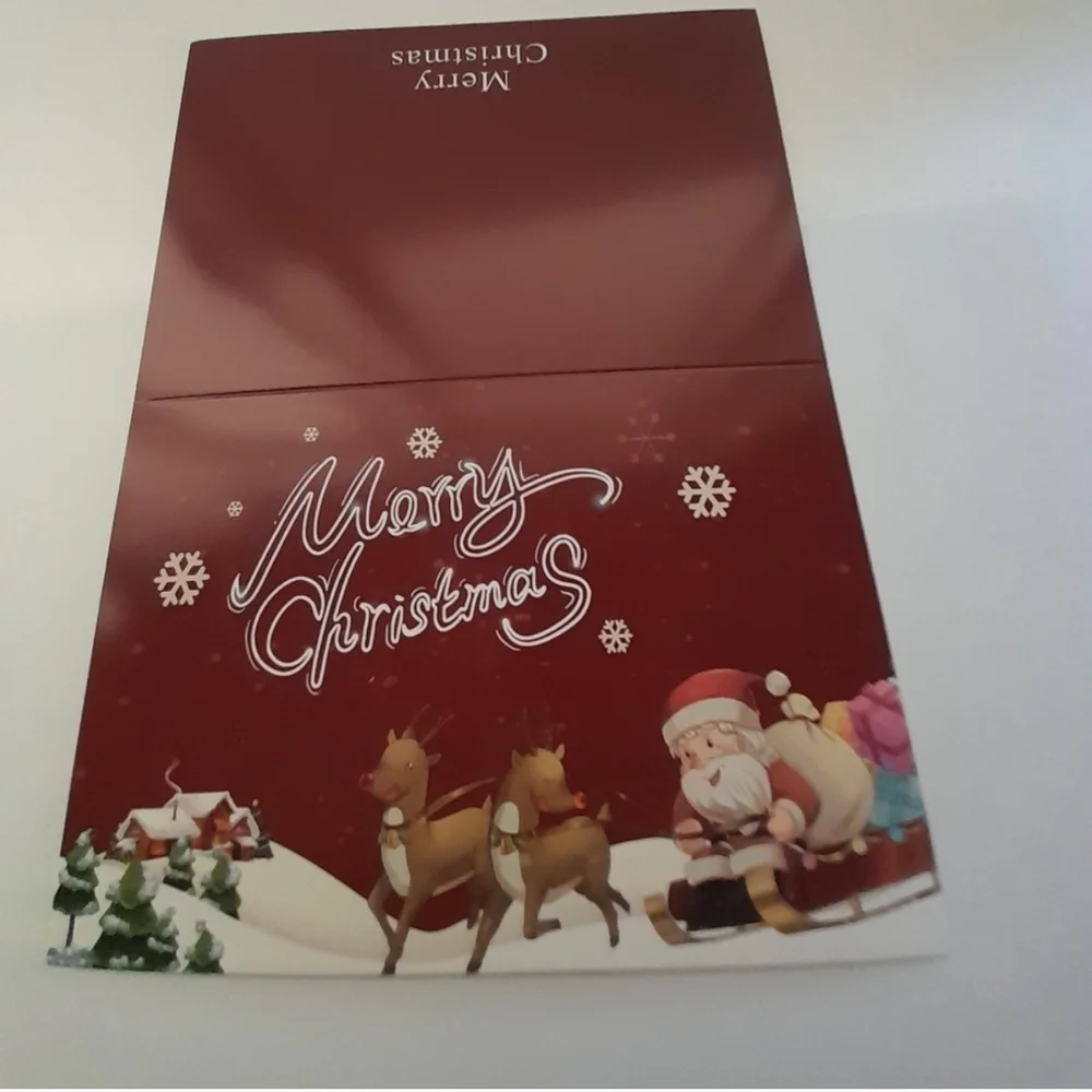 Festive Christmas Greeting Cards Set - Red and Green 6 Set